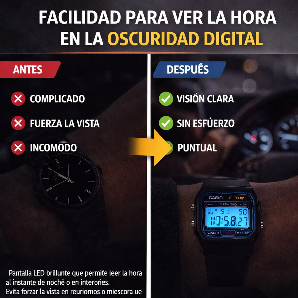 Reloj Digital Retro Clásico