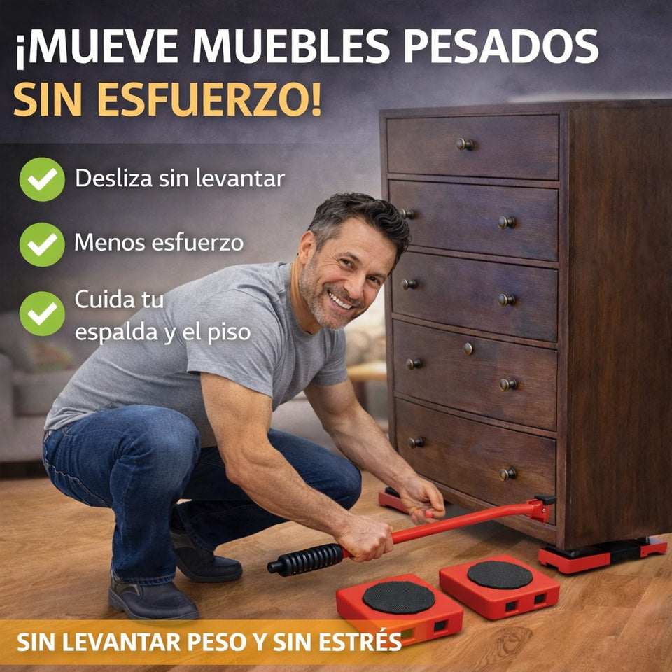 Nuevo Juego Rodillos Para Mover Muebles