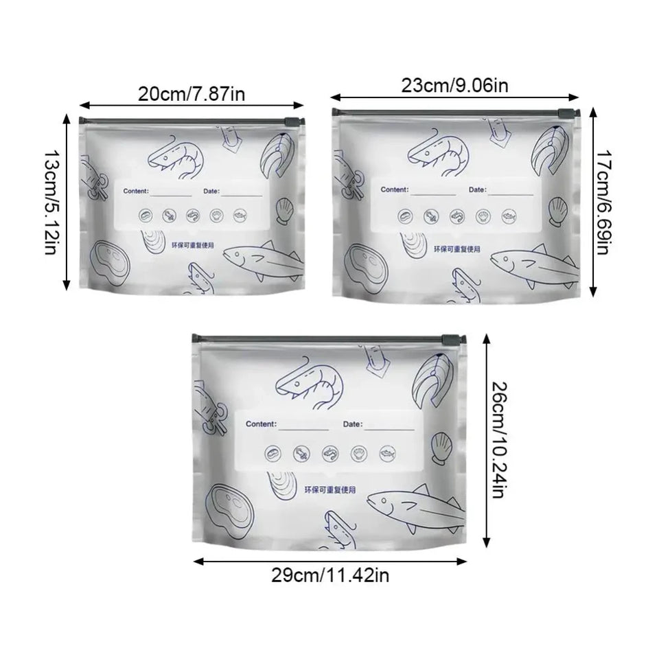 Nuevo Set de 10 Bolsas de Aluminio para Alimentos con Cierre