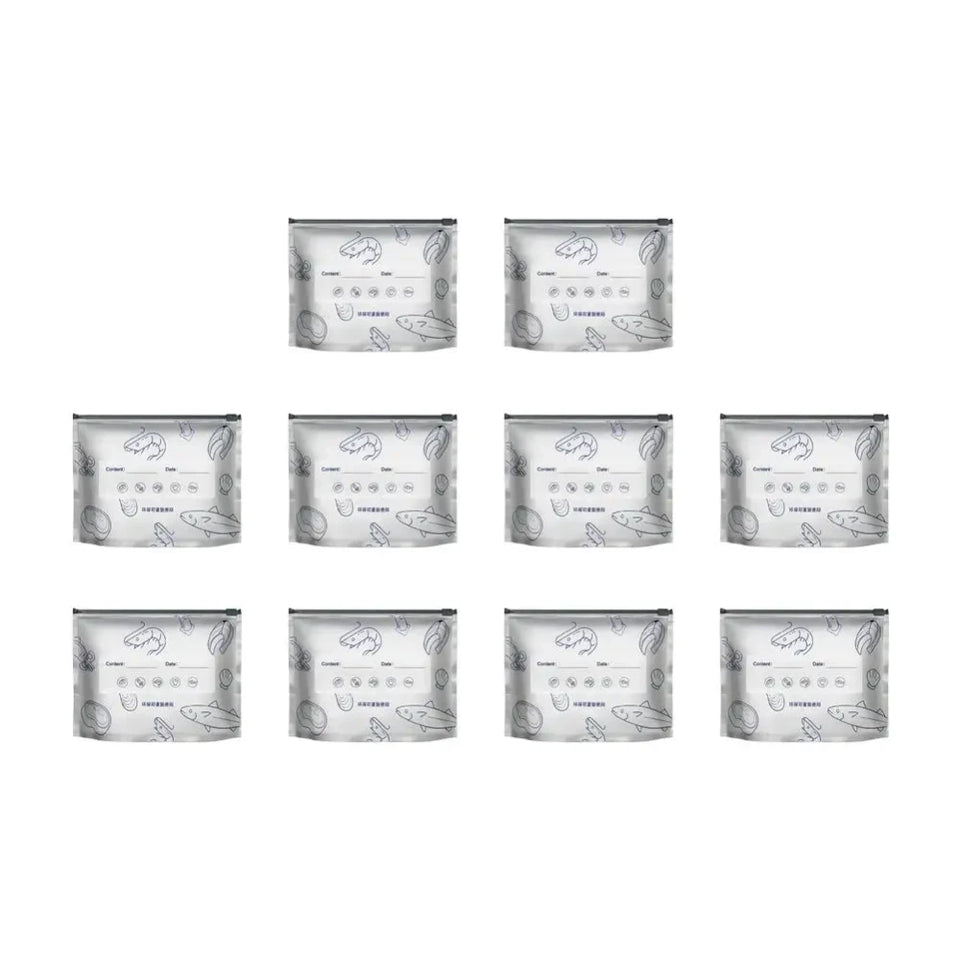 Nuevo Set de 10 Bolsas de Aluminio para Alimentos con Cierre