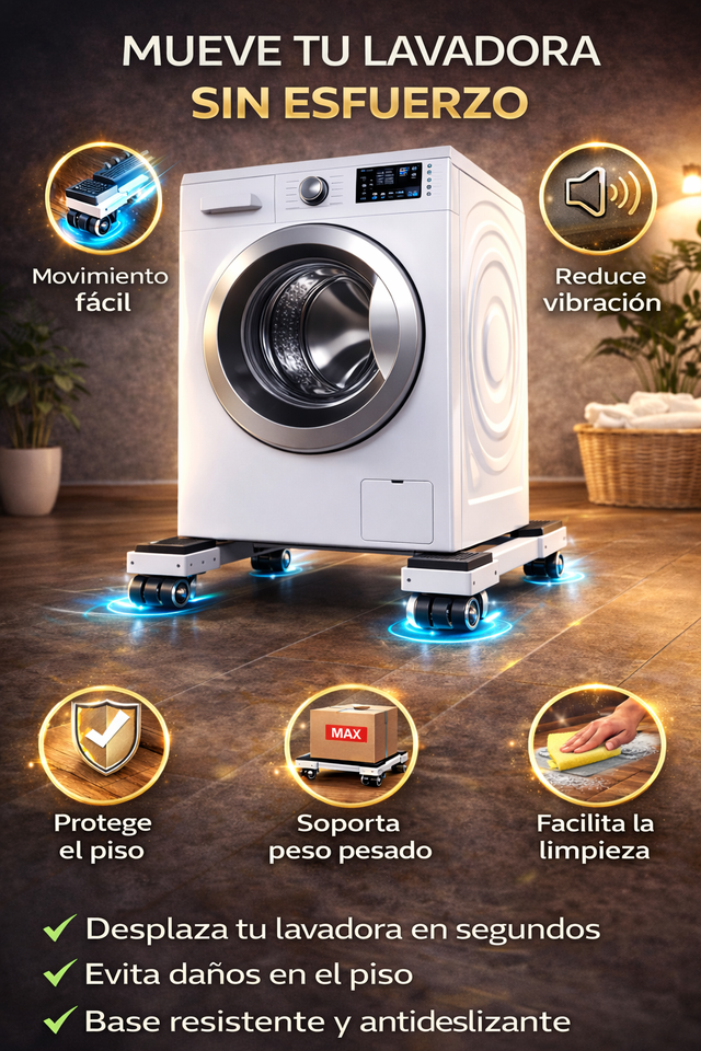 Nueva Base Móvil Ajustable para Lavadora y Refrigerador