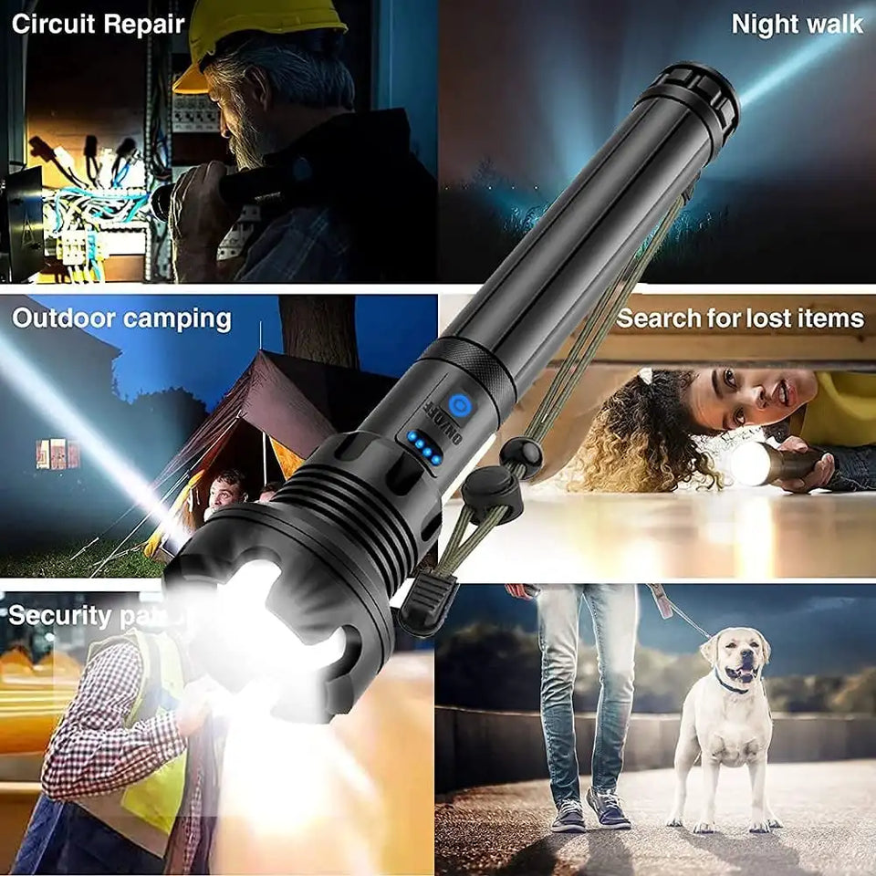 Nueva Linterna LED Recargable Todo Terreno-Ilumina todo tu vecindario