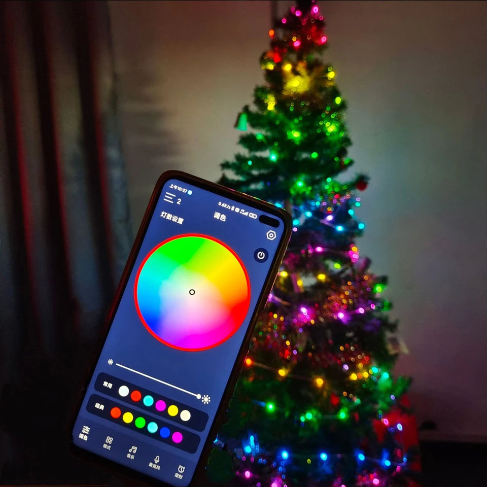 Nuevas Luces de decoración navideña Bluetooth control de smart phone 5Mts