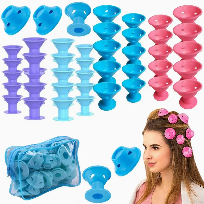 Nuevo SET de 10 Rizadores de Silicona Fácil para Cabello