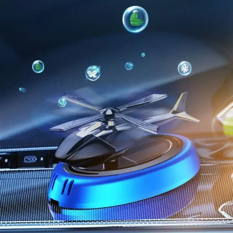 Nuevo Helicóptero Aromatizador Solar Giratorio para Auto