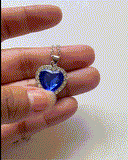 Nueva Colgante Corazón Titanic Azul Plateado