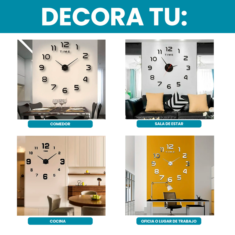 Nuevo Reloj 3D de Pared Adhesivo