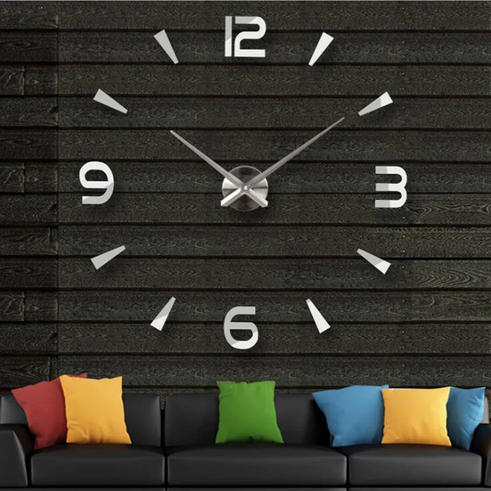 Nuevo Reloj Mural Acrílico Gigante Sin Marco Espejo