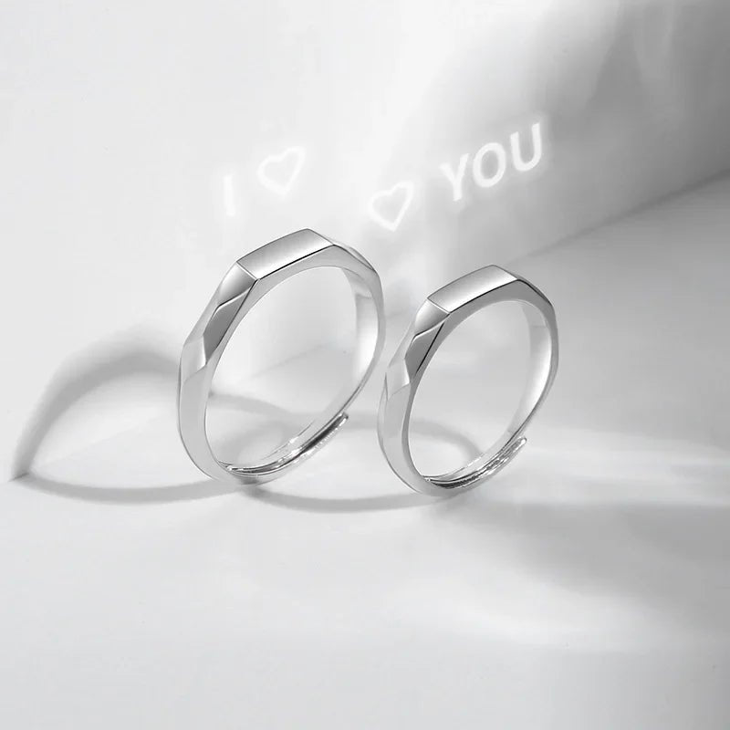Nuevos Anillos Secretos de Amor lleve 2 color plata ajustable