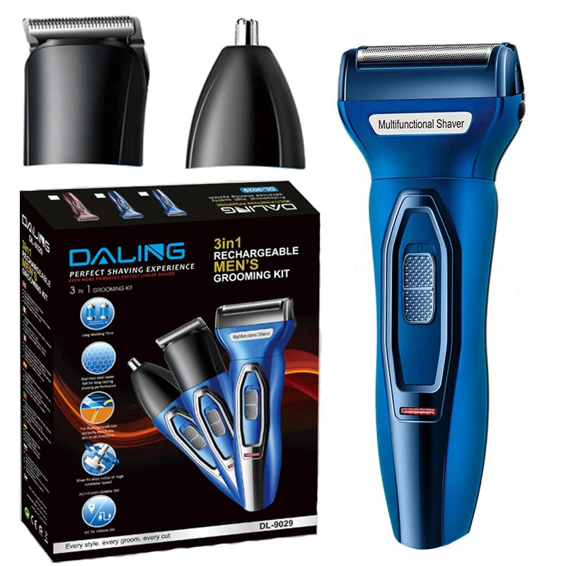 Set de depilación Nariz y oido, afeitado, corte de pelo eléctrico recargable GroomMaster Pro.