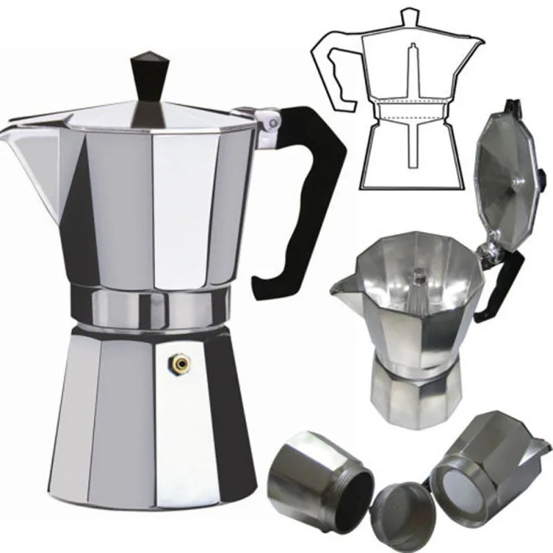 Nuevo Cafetera de Aluminio de 6 tazas
