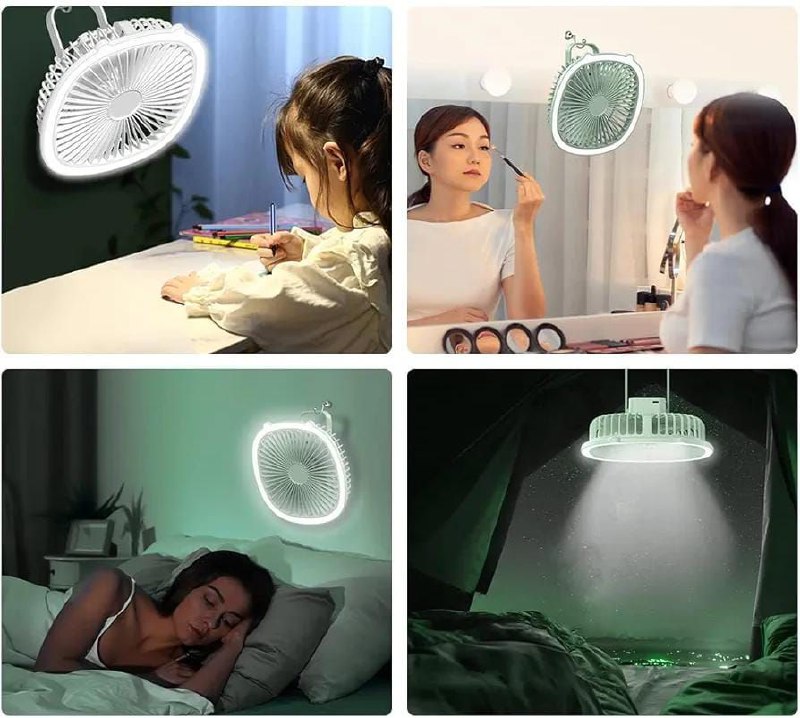 Ventilador LED Recargable Multifuncional