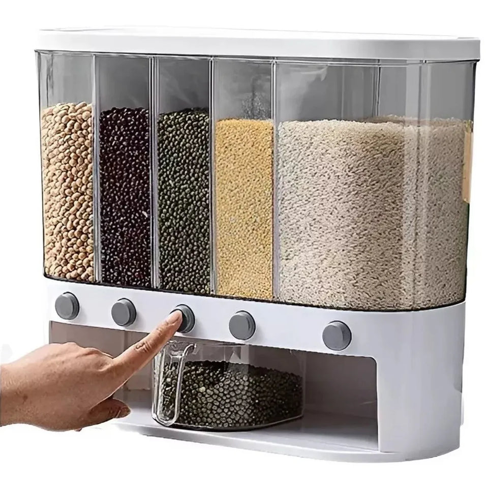 Nuevo DISPENSADOR DE ALIMENTOS 6 EN 1 – GRANOS Y CEREALES