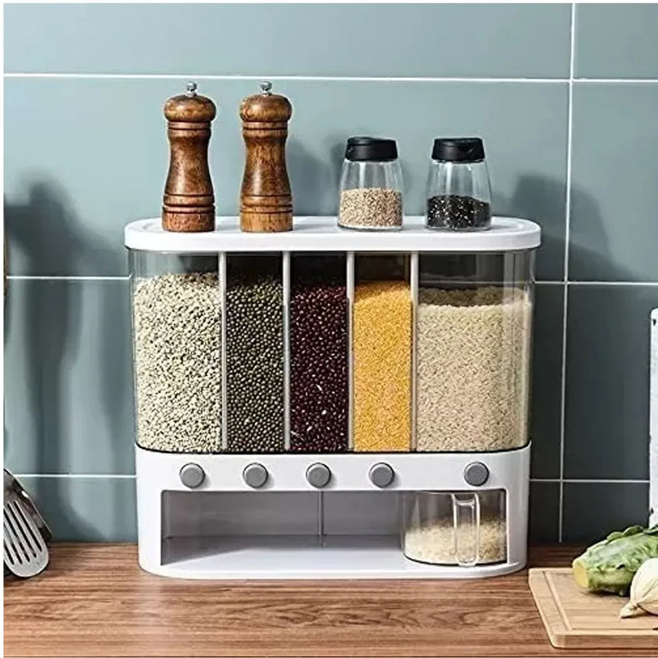 Nuevo DISPENSADOR DE ALIMENTOS 6 EN 1 – GRANOS Y CEREALES