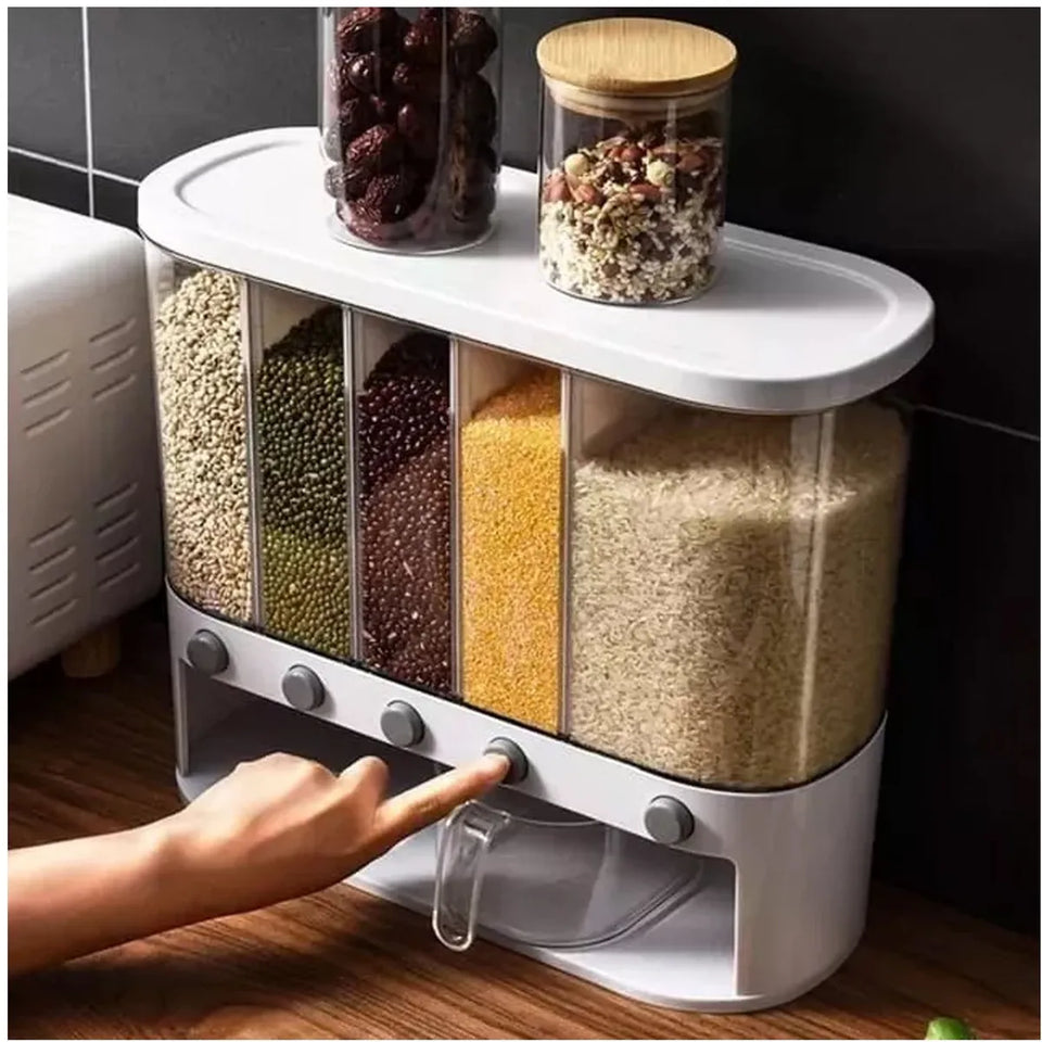 Nuevo DISPENSADOR DE ALIMENTOS 6 EN 1 – GRANOS Y CEREALES